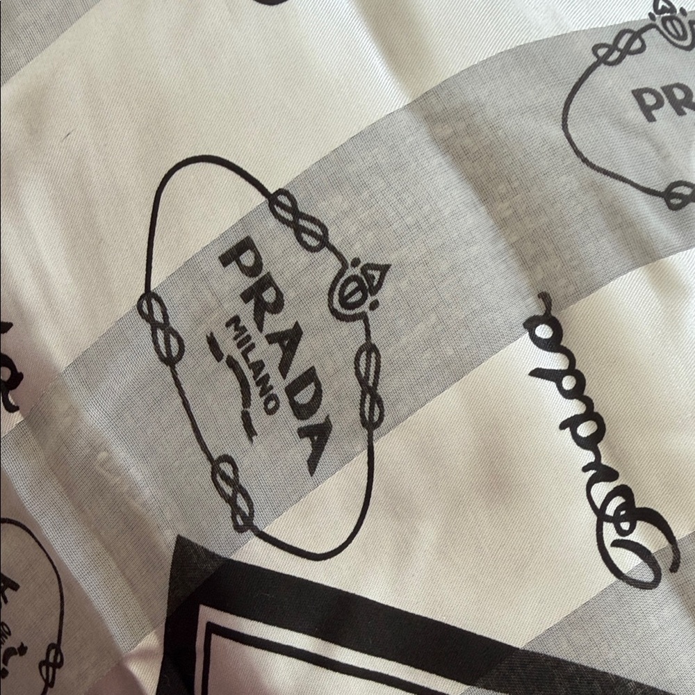 Prada Monochrome Logo Scarf - Picture 7 of 12